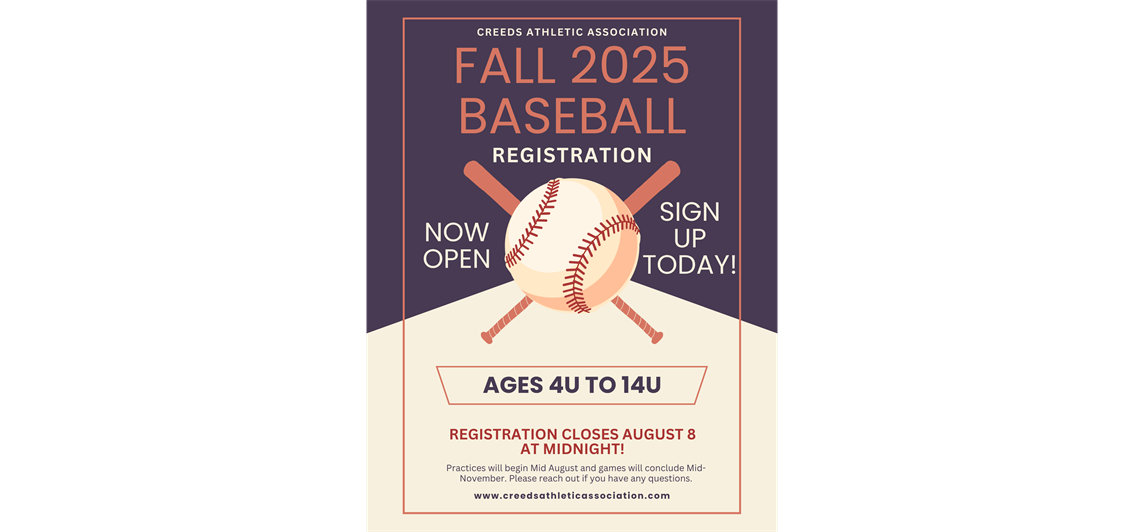 BASEBALL Registration OPEN!